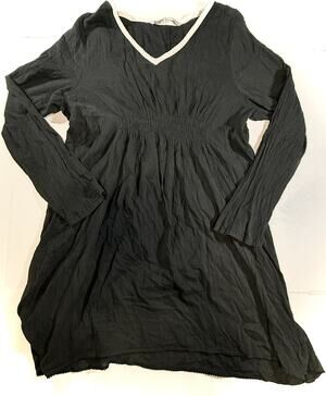 Athleta Black Tunic Women's Sz 1X Swim Cover Up Plus Size Cotton Blend
